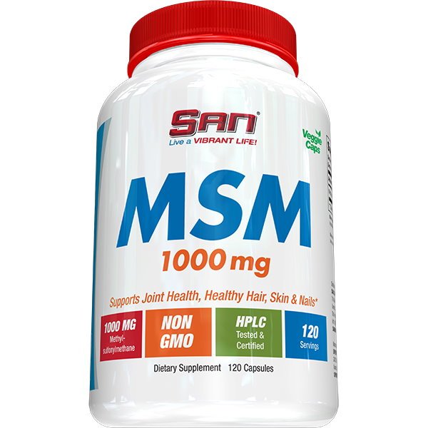 Для суставов и связок SAN MSM 1000 mg, 120 капсула,  ml, San. For joints and ligaments. General Health Ligament and Joint strengthening 