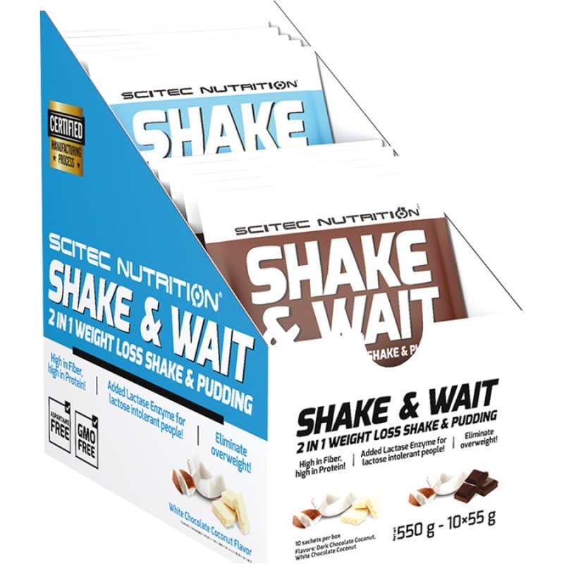 Заменитель питания Scitec Shake &amp; Wait, 10*55 грамм,  мл, Scitec Nutrition. Заменитель питания. 