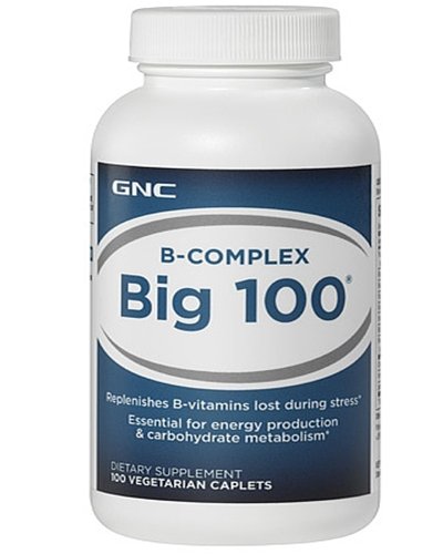 B-Complex Big 100, 100 pcs, GNC. Vitamin B. General Health 