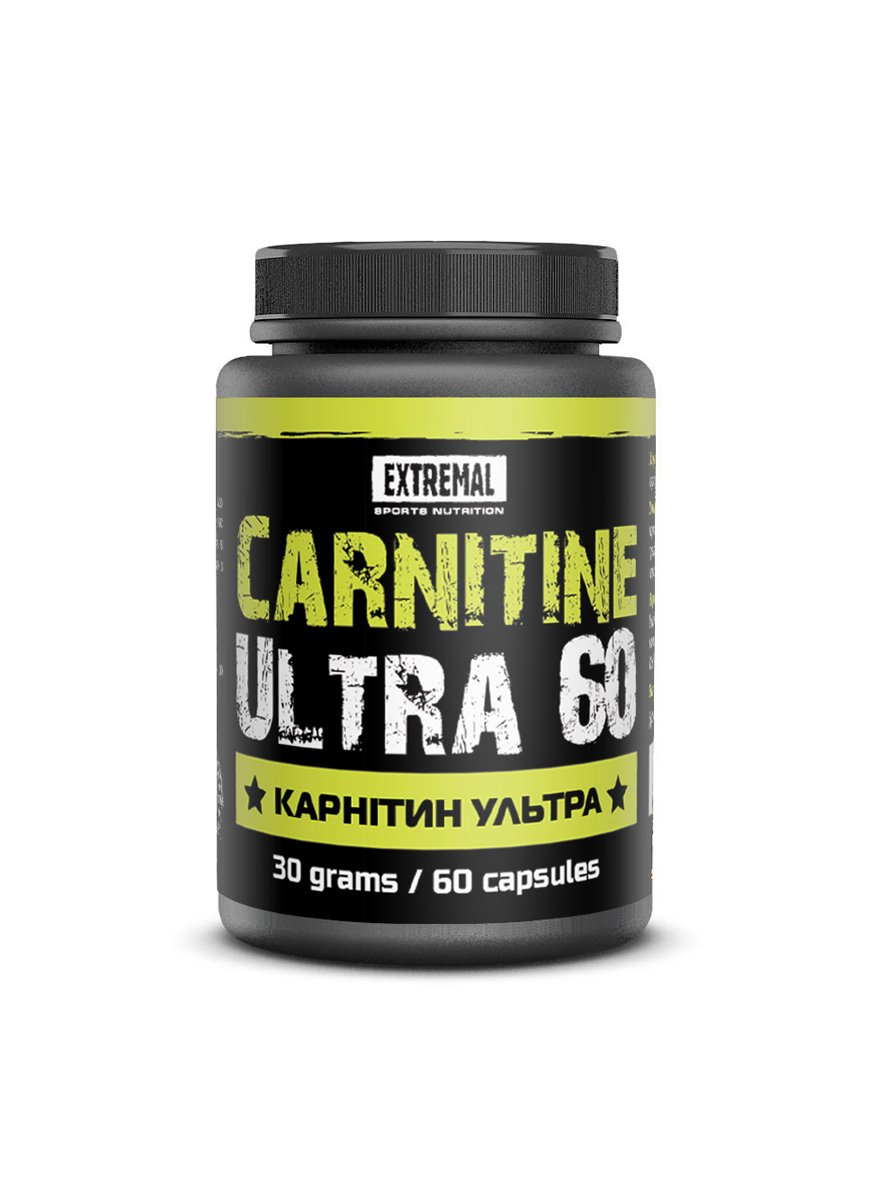 Carnitine ultra, 60 piezas, Extremal. L-carnitina. Weight Loss General Health Detoxification Stress resistance Lowering cholesterol Antioxidant properties 