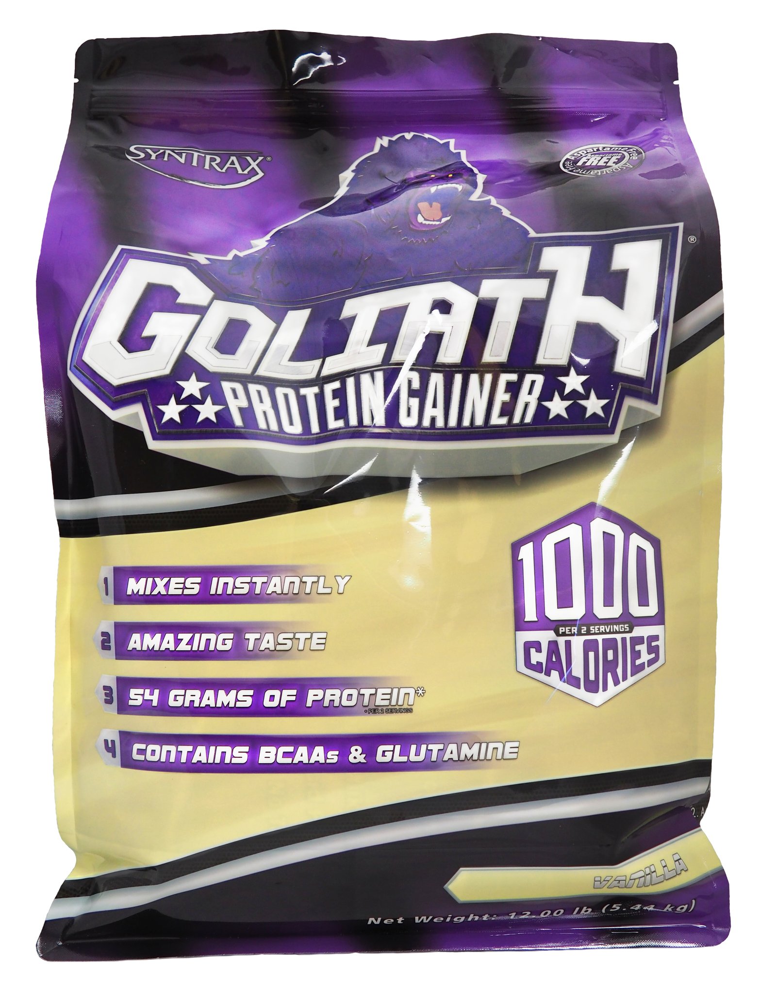 Goliath, 5440 g, Syntrax. Gainer. Mass Gain Energy & Endurance recovery 