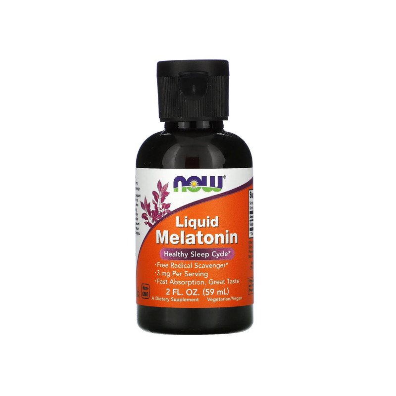 Жидкий мелатонин NOW Foods Liquid Melatonin 59 ml,  мл, Now. Мелатонин. Улучшение сна Восстановление Укрепление иммунитета Поддержание здоровья 
