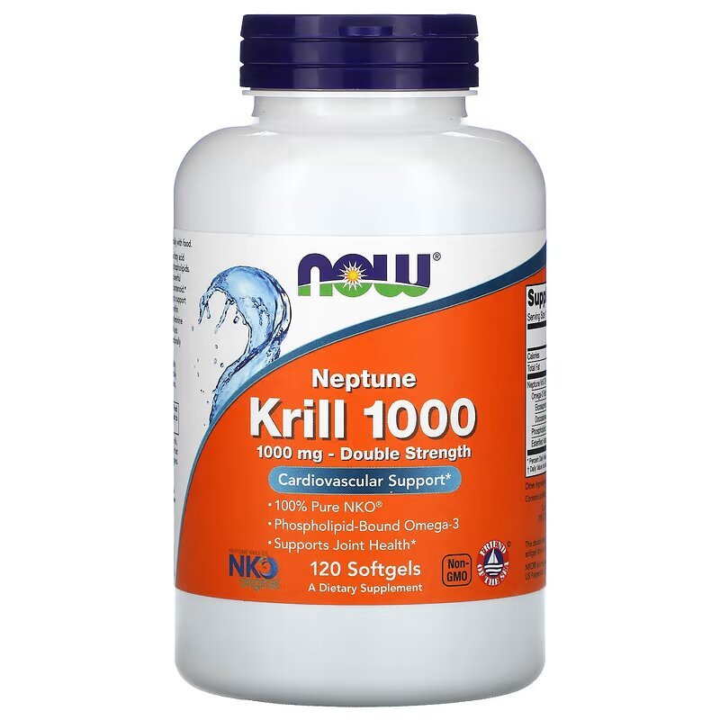 Now Жирные кислоты NOW Neptune Krill Oil 1000 mg, 120 капсул, , 