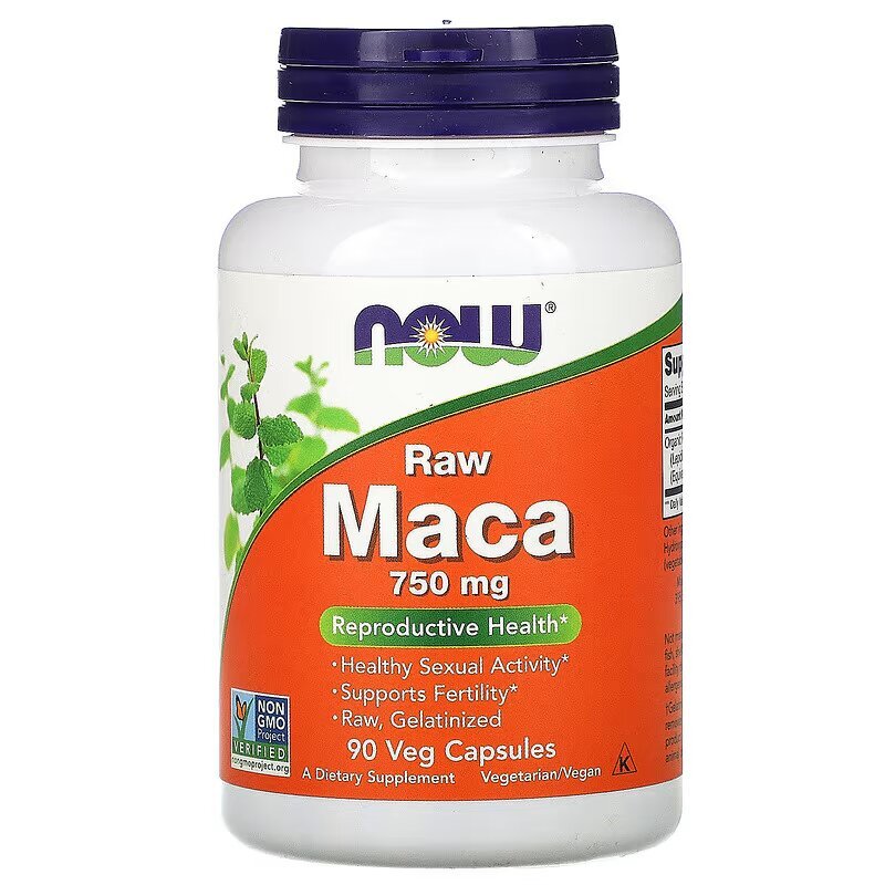 Now Стимулятор тестостерона NOW Maca 750 mg Raw, 90 вегакапсул, , 