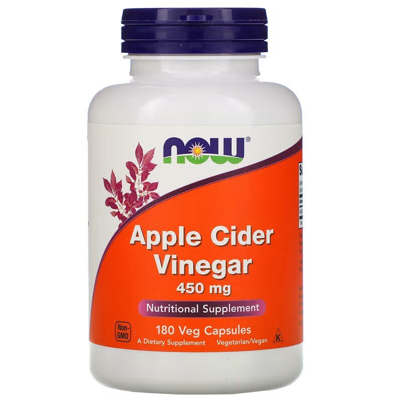 Натуральная добавка NOW Apple Cider Vinegar 450 mg, 180 капсул,  мл, Now. Hатуральные продукты. Поддержание здоровья 