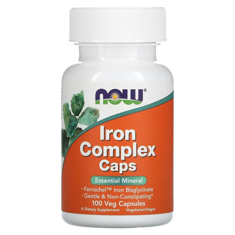 Витамины и минералы NOW Iron Complex, 100 вегакапсул,  ml, Now. Vitamins and minerals. General Health Immunity enhancement 