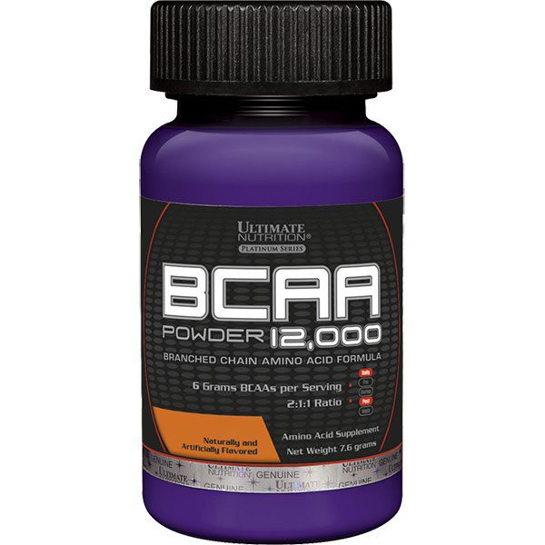 BCAA Ultimate BCAA 12 000 Powder, 7.6 грамм Апельсин,  мл, Ultimate Nutrition. BCAA. Снижение веса Восстановление Антикатаболические свойства Сухая мышечная масса 