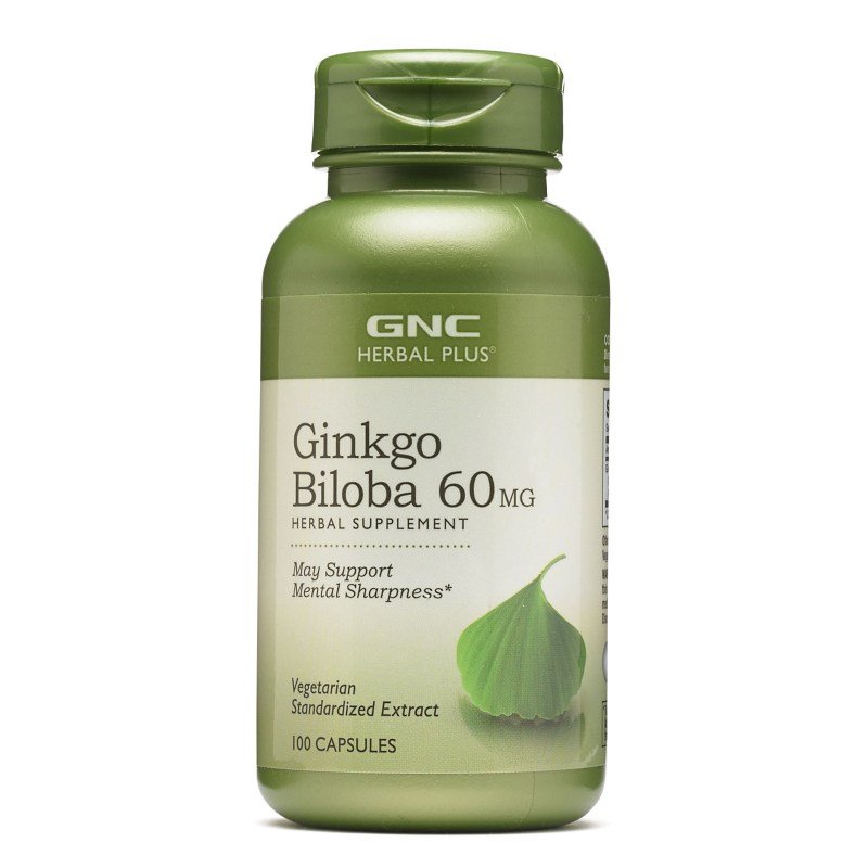Натуральная добавка GNC Ginkgo Biloba 60 mg, 100 капсул,  мл, GNC. Hатуральные продукты. Поддержание здоровья 