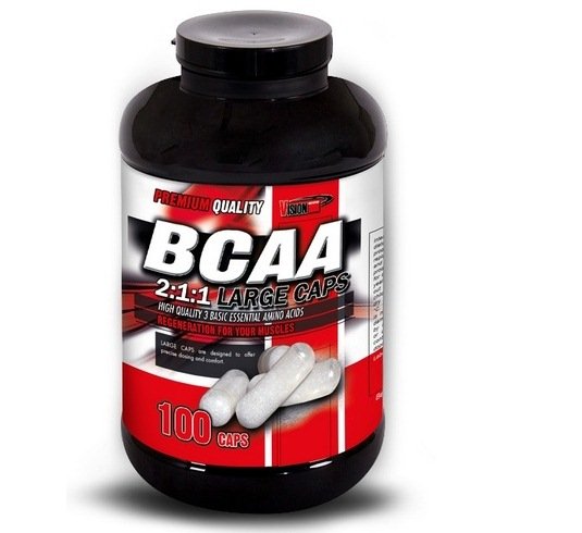 BCAA 2:1:1 Large Caps, 100 pcs, Vision Nutrition. BCAA. Weight Loss recovery Anti-catabolic properties Lean muscle mass 