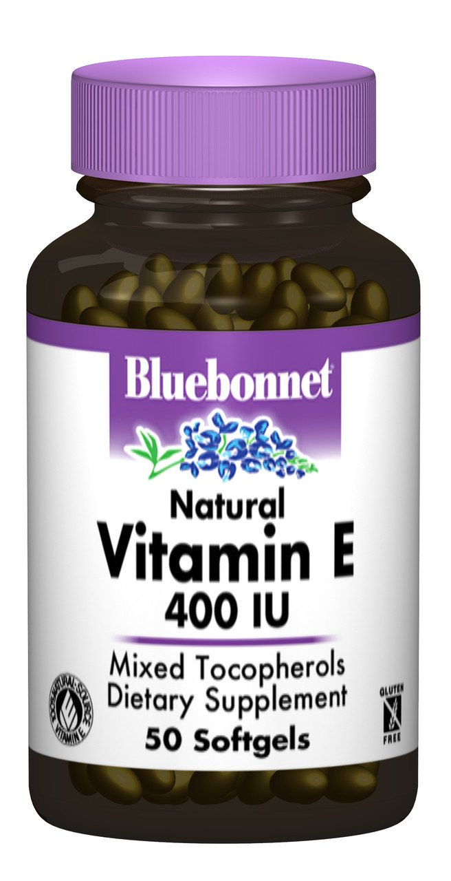 Bluebonnet Nutrition Натуральний Витамин Е 400IU, Bluebonnet Nutrition, 50 желатиновых капсул , , 