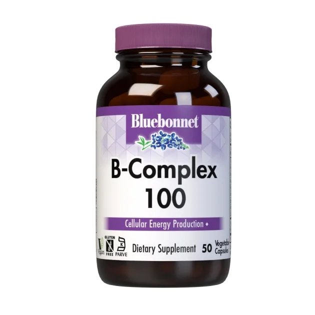 Витамины и минералы Bluebonnet B-Complex 100, 50 вегакапсул,  мл, Bluebonnet Nutrition. Витамины и минералы. Поддержание здоровья Укрепление иммунитета 