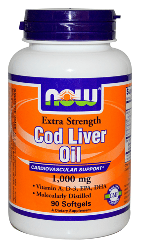Cod Liver Oil 1000 mg, 90 pcs, Now. Special supplements. 