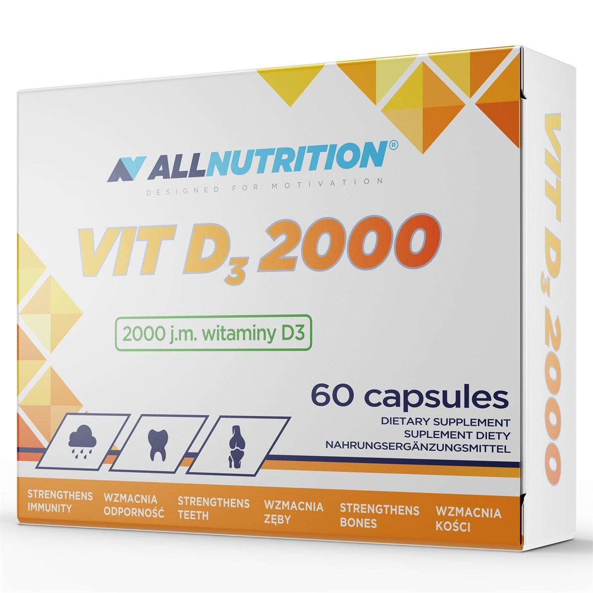 Витамин Д3 AllNutrition VIT D3 2000 (60 капс) алл нутришн,  мл, AllNutrition. Витамин D. 