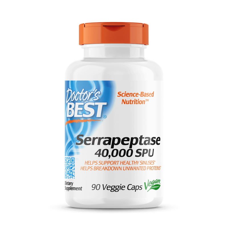 Витамины и минералы Doctor's Best Serrapeptase 40000 SPU, 90 капсул,  мл, Doctor's BEST. Витамины и минералы. Поддержание здоровья Укрепление иммунитета 