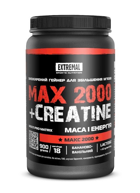 Max 2000, 900 g, Extremal. Gainer. Mass Gain Energy & Endurance recovery 