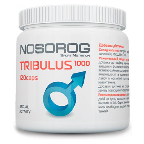Трибулус террестрис Nosorog Tribulus 1000 (120 капсул) носорог,  мл, Nosorog. Трибулус. Поддержание здоровья Повышение либидо Повышение тестостерона Aнаболические свойства 