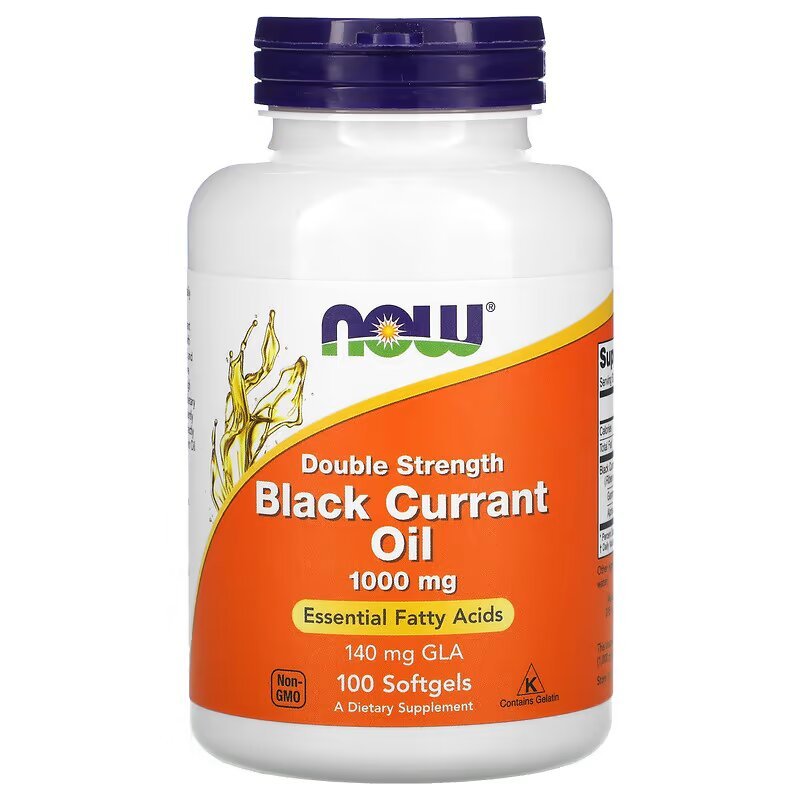 Жирные кислоты NOW Black Currant Oil 1000 mg, 100 капсул,  ml, Now. Fats. General Health 