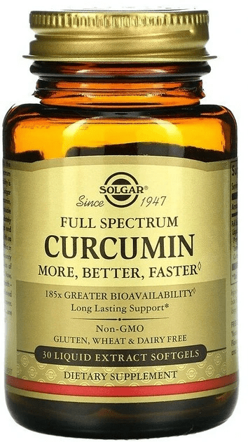 Натуральные добавки Solgar Full Spectrum Curcumin 30 Liquid Extract Softgels Куркумин,  ml, Solgar. Special supplements. 