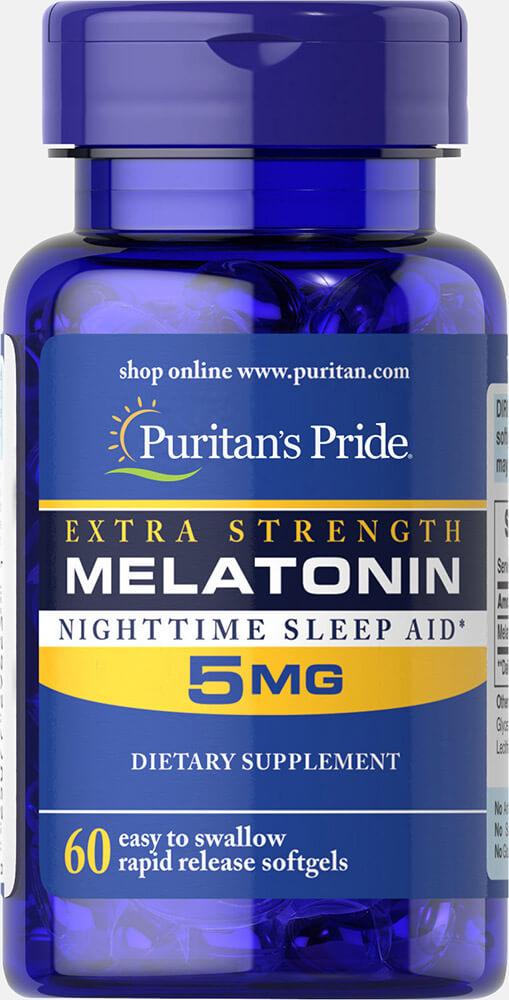 Extra Strength Melatonin 5 mg60 Softgels,  мл, Puritan's Pride. Спец препараты. 