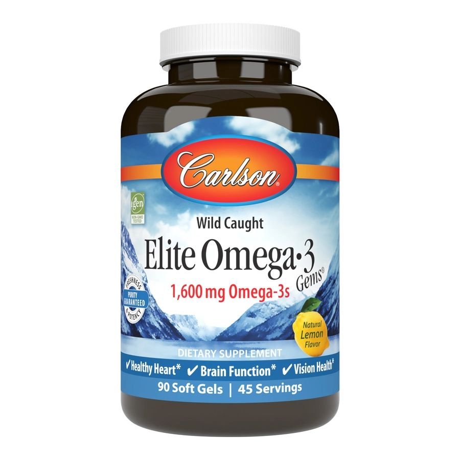 Жирные кислоты Carlson Labs Elite Omega-3 Gems, 90 капсул,  ml, Carlson Labs. Fats. General Health 