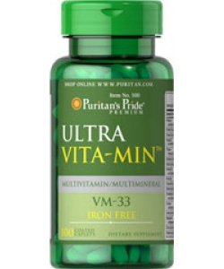 Ultra Vita-Min, 100 шт, Puritan's Pride. Витаминно-минеральный комплекс. Поддержание здоровья Укрепление иммунитета 