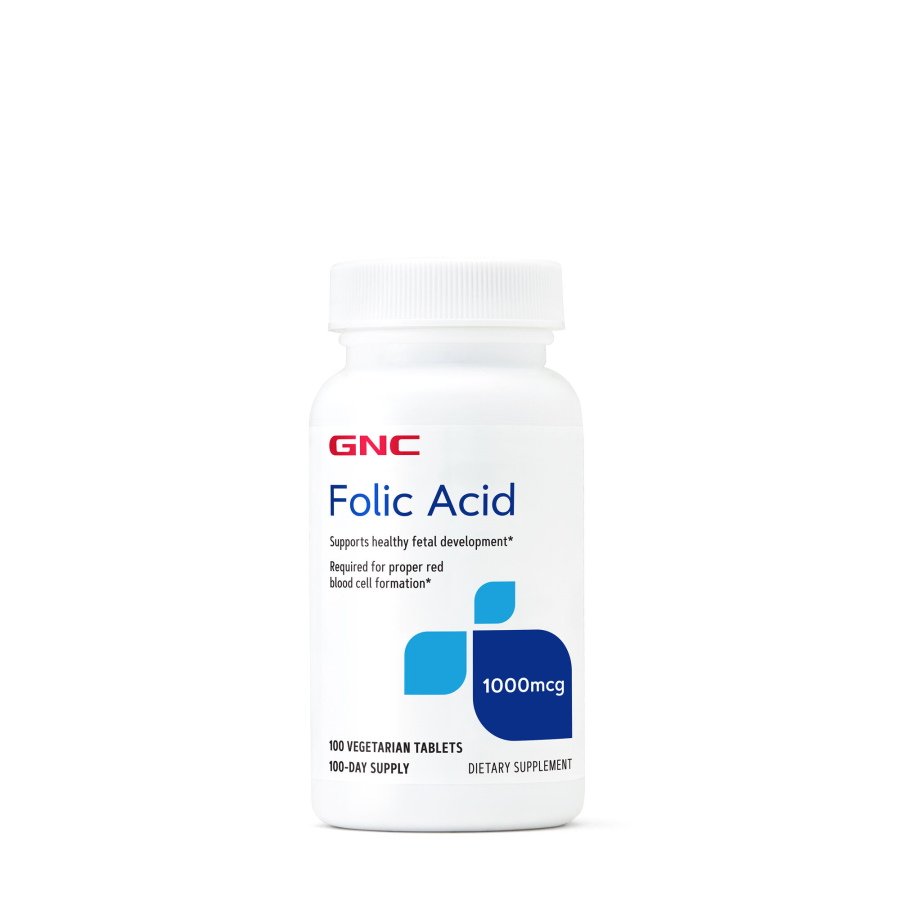 Витамины и минералы GNC Folic Acid 1000, 100 таблеток,  ml, GNC. Vitamins and minerals. General Health Immunity enhancement 