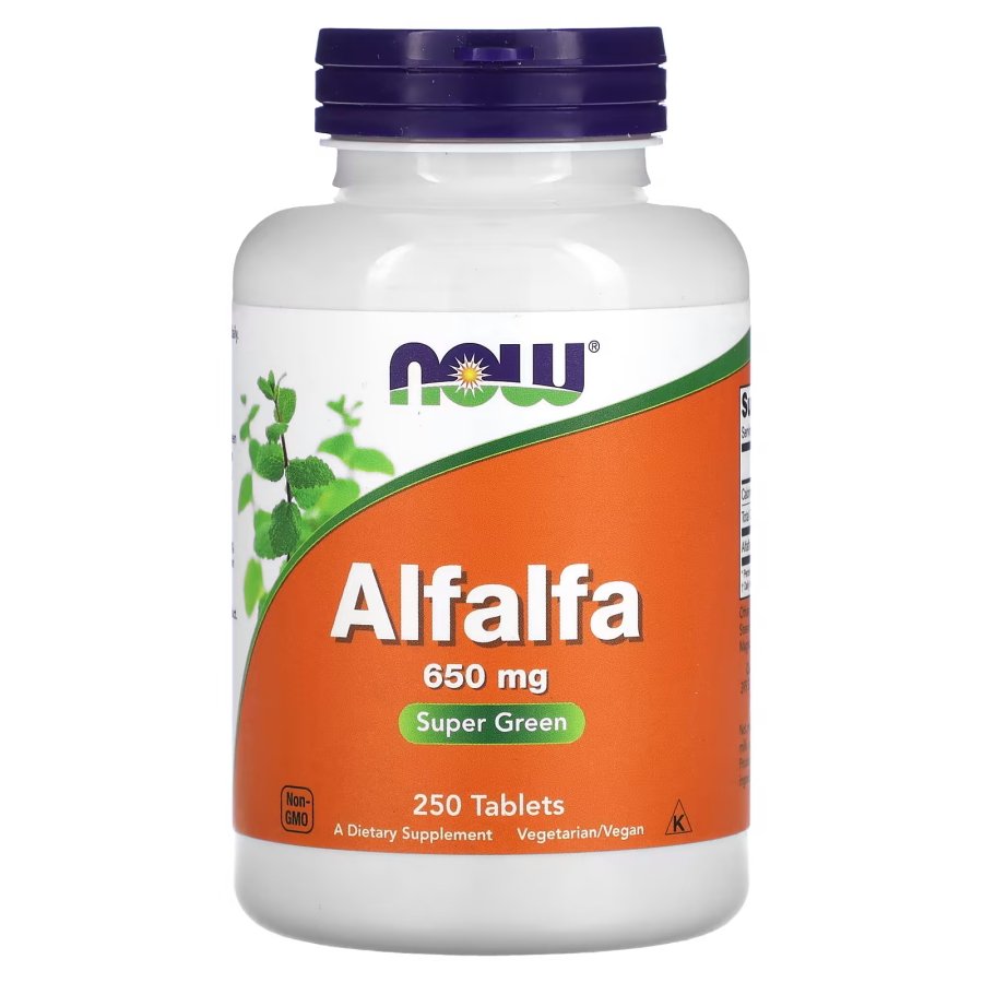 Натуральная добавка NOW Alfalfa 650 mg, 250 таблеток,  мл, Now. Hатуральные продукты. Поддержание здоровья 
