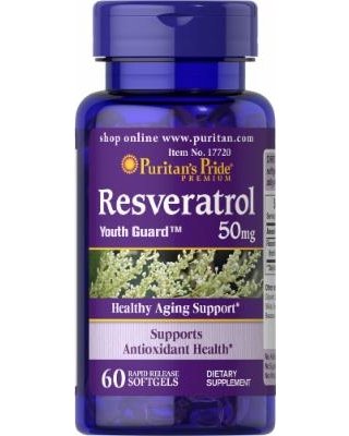 Resveratrol 50 mg, 60 pcs, Puritan's Pride. Special supplements. 