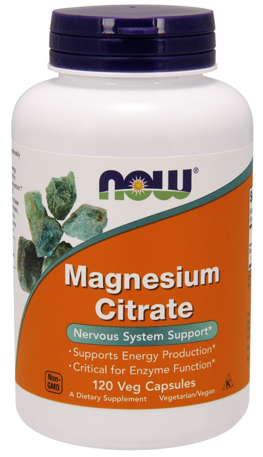 Magnesium Citrate, 120 piezas, Now. Magnesio Mg. General Health Lowering cholesterol Preventing fatigue 