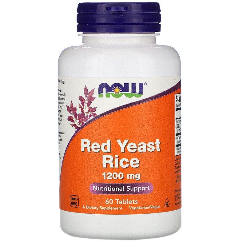 NOW Foods Red Yeast Rice 1200 mg 60 Tabs,  мл, Now. Спец препараты. 