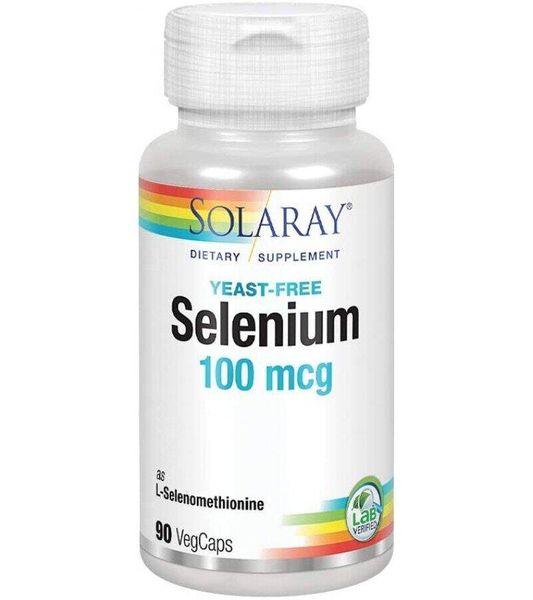 Селен Solaray Selenium 100 mcg yeast-free 90 капсул,  ml, Solaray. Selenio. General Health Immunity enhancement Skin health Strengthening hair and nails 