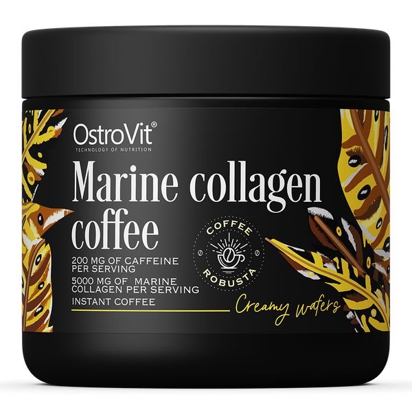 Заменитель питания OstroVit Marine Collagen Coffee, 150 грамм Сливочные вафли,  ml, OstroVit. Sustitución de comidas. 