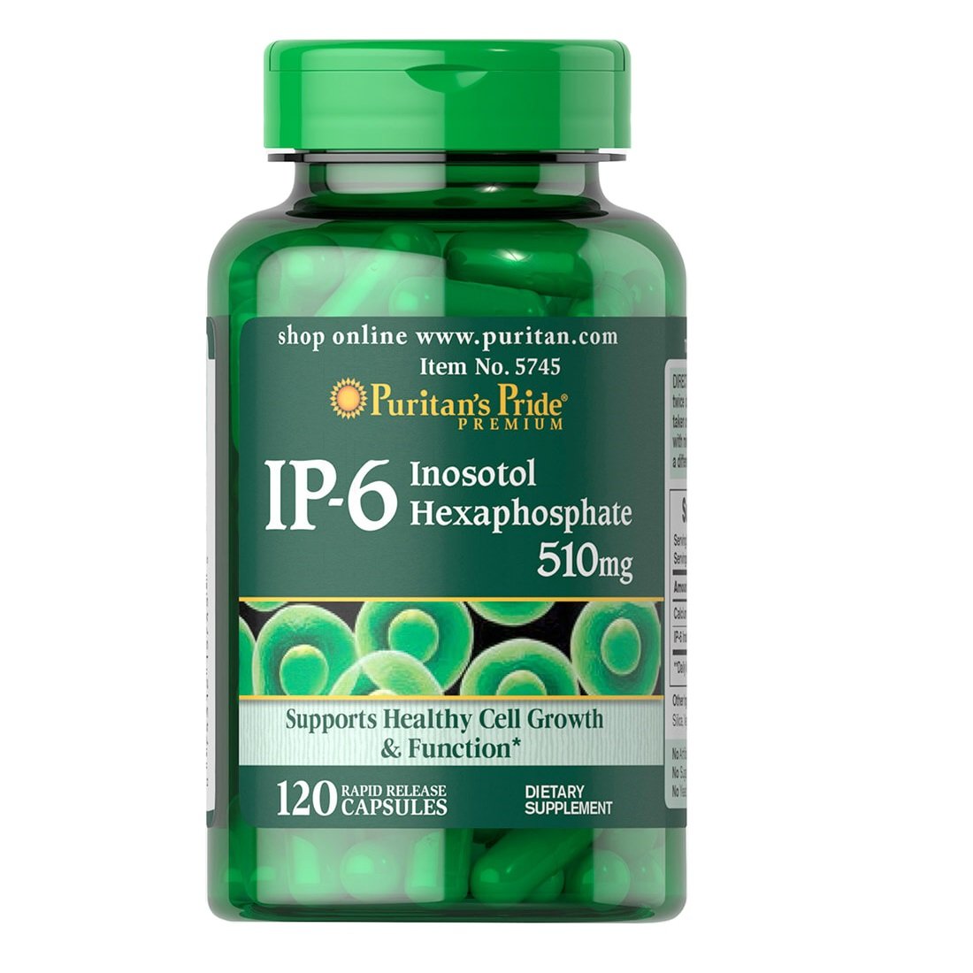 Витамины и минералы Puritan's Pride IP-6 Inositol Hexaphosphate 510 mg, 120 капсул,  мл, Puritan's Pride. Витамины и минералы. Поддержание здоровья Укрепление иммунитета 