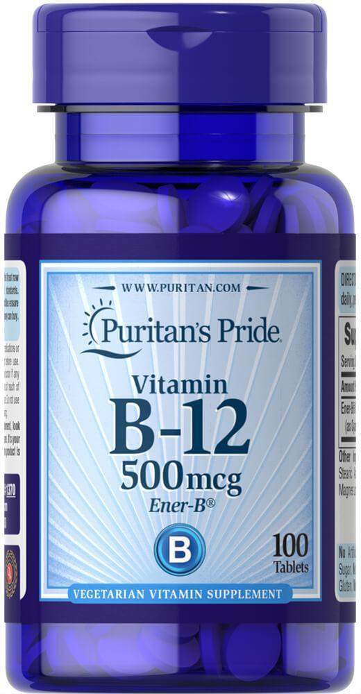 Puritan's Pride Vitamin B-12 500 mcg 100 Tabs,  ml, Puritan's Pride. Vitamin B. General Health 