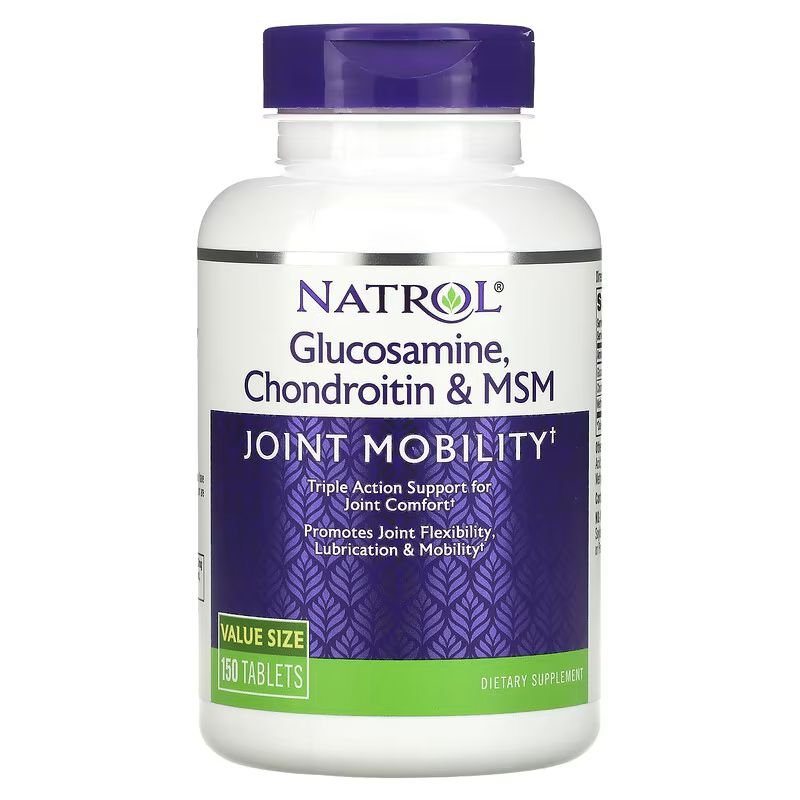 Для суставов и связок Natrol Glucosamine Chondroitin MSM, 150 таблеток,  ml, Natrol. For joints and ligaments. General Health Ligament and Joint strengthening 