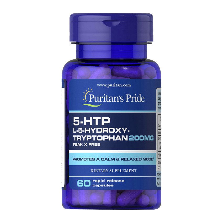 5-гидрокситриптофан Puritan's Pride 5-HTP 200 мг (60 капсул) пуританс прайд,  мл, Puritan's Pride. 5-HTP. 