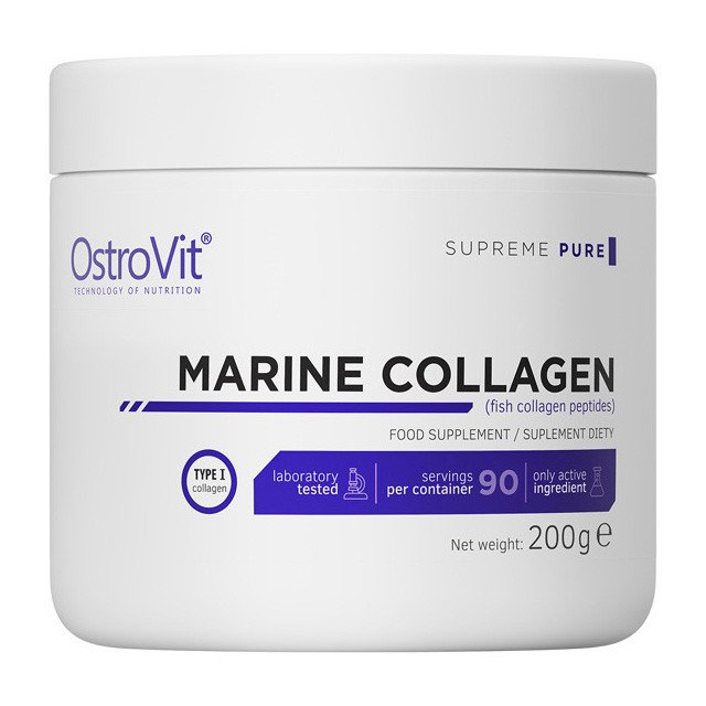 Коллаген OstroVit Collagen Marine 200 грамм,  мл, OstroVit. Коллаген. Поддержание здоровья Укрепление суставов и связок Здоровье кожи 