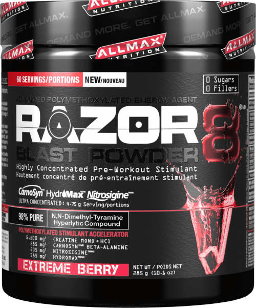 Razor 8 Blast Powder, 285 g, AllMax. Pre Workout. Energy & Endurance 
