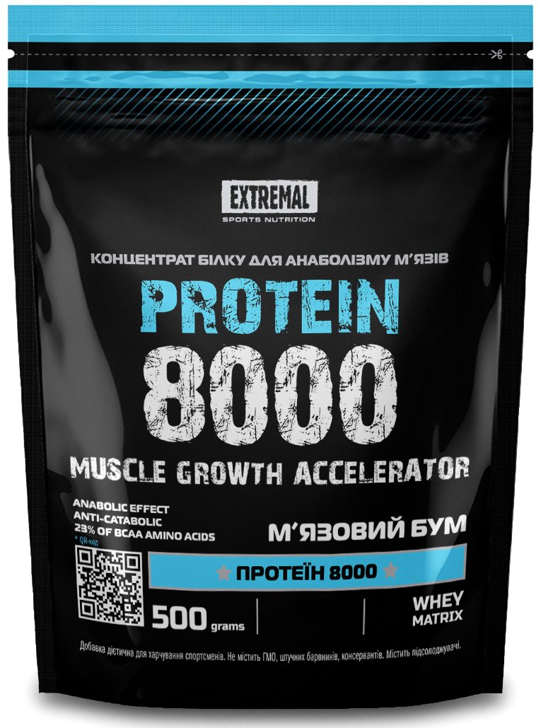 Протеин Extremal Protein 8000 0,5 кг Малиновый смузи,  мл, Extremal. Протеин. Набор массы Восстановление Антикатаболические свойства 