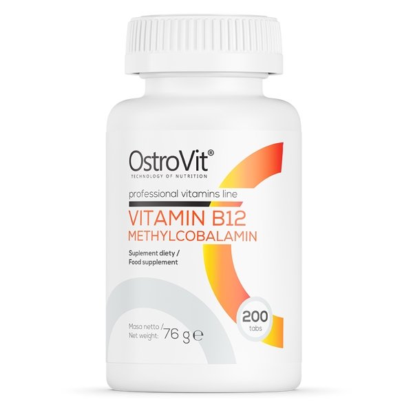 Витамины и минералы OstroVit Vitamin B12 Methylocobalamin, 200 таблеток,  ml, OstroVit. Vitamins and minerals. General Health Immunity enhancement 