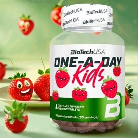 BioTech Витамины и минералы Biotech One-A-Day Kids, 90 жевательных таблеток Клубника-малина, , 