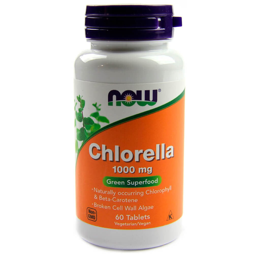 Now Натуральная добавка NOW Chlorella 1000 mg, 60 таблеток, , 