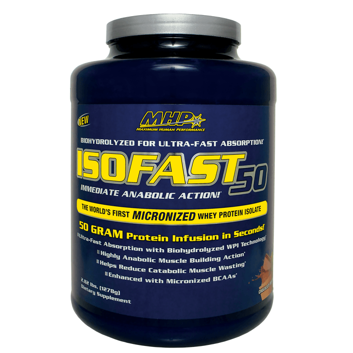 IsoFast 50, 1278 г, MHP. Сывороточный изолят. Сухая мышечная масса Снижение веса Восстановление Антикатаболические свойства 