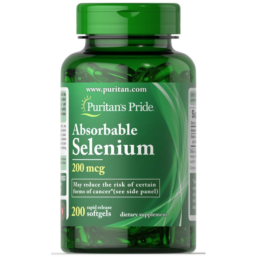 Puritan's Pride Витамины и минералы Puritan's Pride Absorbable Selenium 200 mg, 200 капсул, , 