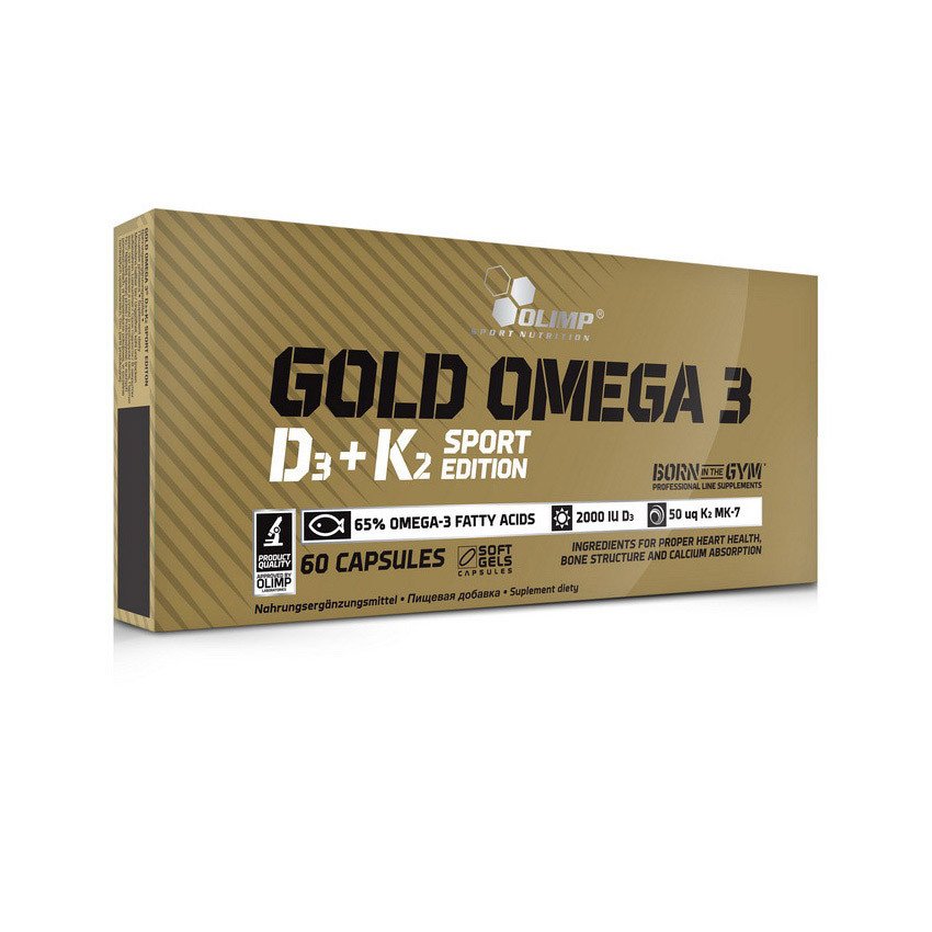 Голд омега 3 Olimp Gold Omega 3 D3+K2 Sport Edition (60 капс) рыбий жир олимп,  ml, Olimp Labs. Omega 3 (Fish Oil). General Health Ligament and Joint strengthening Skin health CVD Prevention Anti-inflammatory properties 