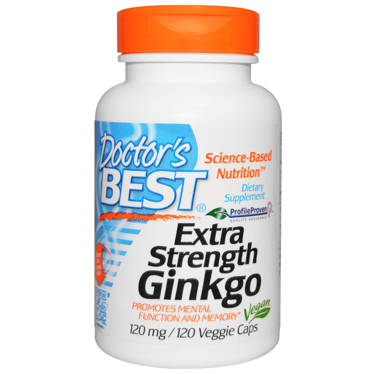 Extra Strength Ginkgo 120 mg Doctor's Best 120 Veggie Caps,  ml, Doctor's BEST. Suplementos especiales. 
