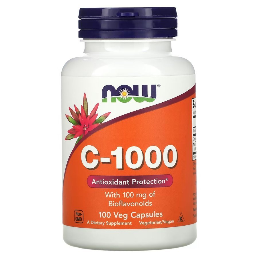 Витамины и минералы NOW Vitamin C-1000 with Bioflavonoids, 100 вегакапсул,  ml, Now. Vitamins and minerals. General Health Immunity enhancement 