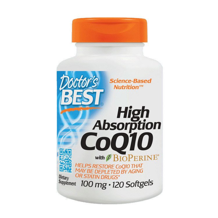 Коэнзим Q10 Doctor's Best CoQ10 100 mg High Absorption (120 капс) доктор бест,  мл, Doctor's BEST. Коэнзим-Q10. Поддержание здоровья Антиоксидантные свойства Профилактика ССЗ Толерантность к физ. нагрузкам 