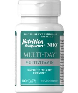 Multi-Day Multivitamin, 100 pcs, Puritan's Pride. Vitamin Mineral Complex. General Health Immunity enhancement 