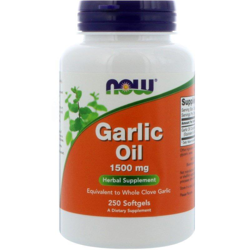 Garlic Oil 1500 mg NOW Foods 250 softgels,  ml, Now. Special supplements. 